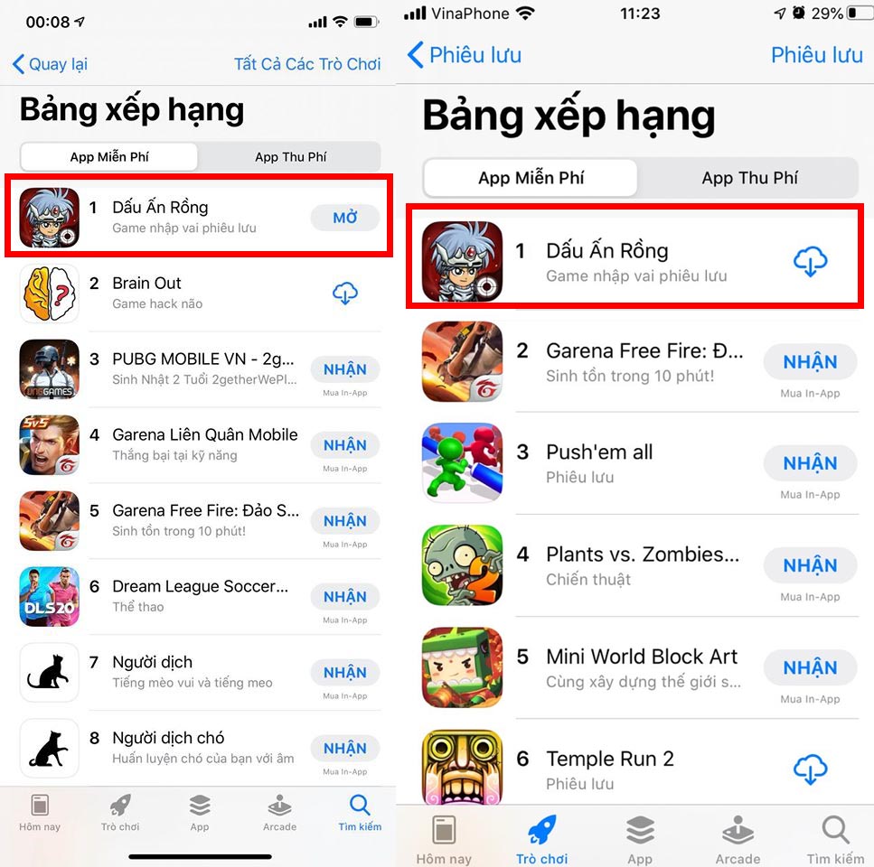 SohaGame lần nữa “tung hoành” trên các BXH App Store và CH Play với Dấu Ấn Rồng 1