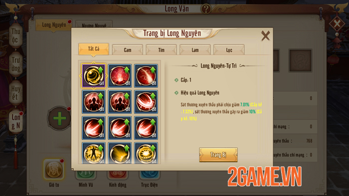 Người chơi Tân Thiên Long Mobile VNG tăng lực chiến vù vù nhờ tính năng mới Long Văn 5
