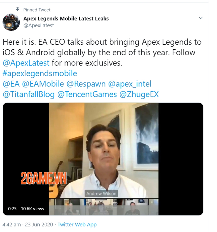 CEO của EA xác nhận sẽ ra mắt Apex Legends Mobile cuối năm 2020 trên toàn cầu 1