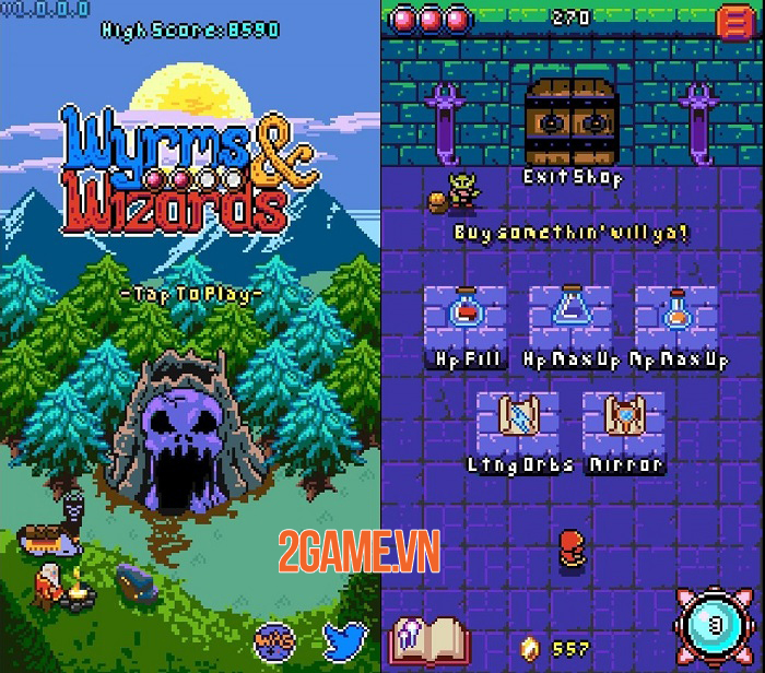 Wyrms And Wizards – Game roguelike shmup bối cảnh giả tưởng ra mắt cho Android