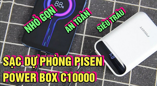 Sạc dự phòng PISEN Power Box C10000 nhỏ gọn, bền bỉ vô đối với mức giá ưu đãi