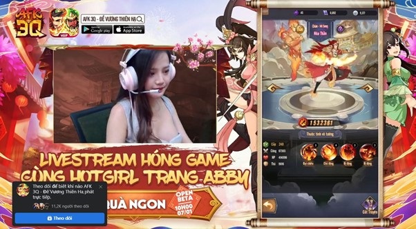 AFK 3Q Đế Vương Thiên Hạ - Livestream hóng game cùng hotgirl