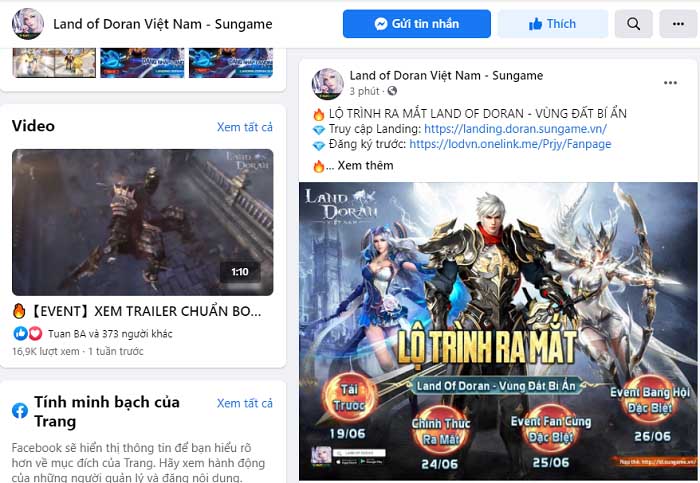 Cộng đồng Vùng Đất Bí Ẩn - Land of Doran Việt Nam hào hứng tải trước game 0