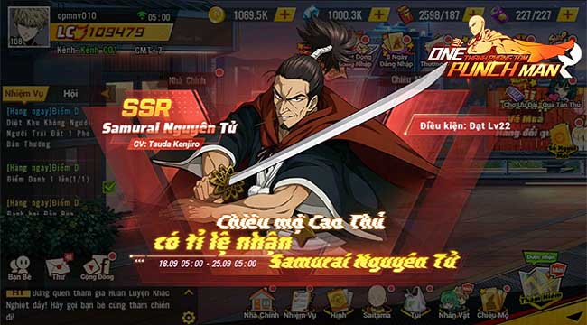 One Punch Man: The Strongest ra mắt chuỗi sự kiện Samurai nguyên tử One Punch Man: The Strongest ra mắt chuỗi sự kiện Samurai nguyên tử