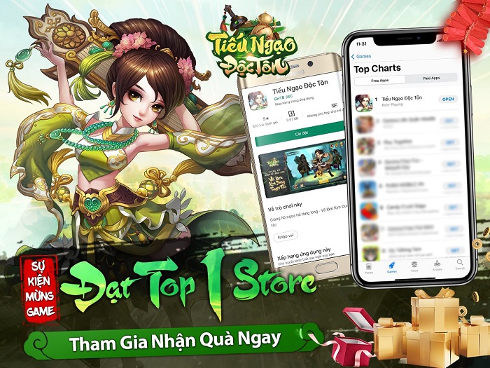 Vừa ra mắt 30 phút, Tiếu Ngạo Độc Tôn VGP đã cướp ngay Top 1 BXH App Game Việt
