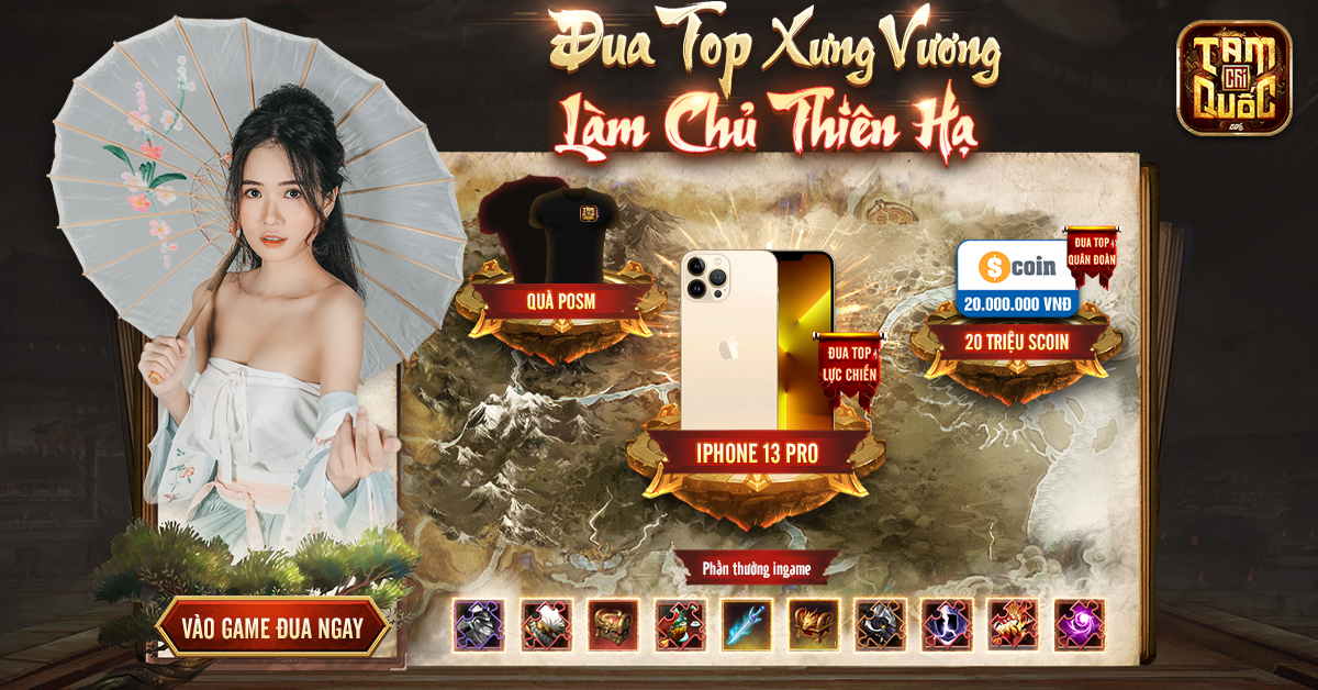 Bùng nổ ngày ra mắt với chuỗi sự kiện đua Top hái lộc rinh iPhone 13 Pro cực hot trong Tam Quốc Chí VTC 0