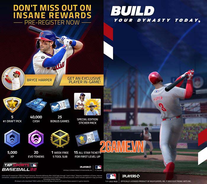 Cuối cùng siêu phẩm game MLB Tap Sports™ Baseball 2022 đã mở đăng ký trước