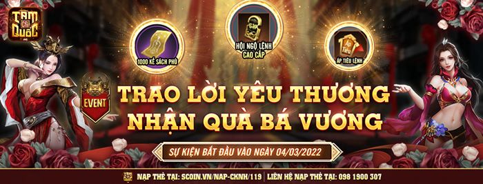 Hàng loạt hoạt động 8/3 hấp dẫn trong game Tam Quốc Chí VTC.