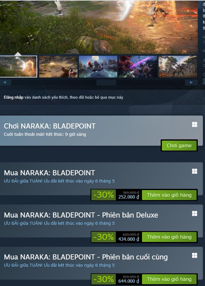 So sánh 3 bản Base, Deluxe hay Ultimate đang sale 30% trên Steam của Naraka: Bladepoint