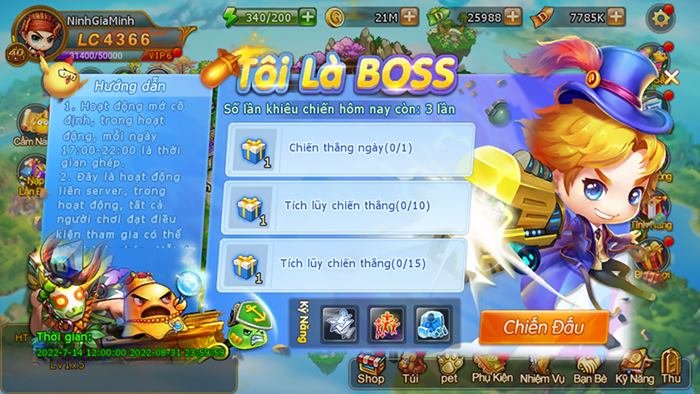 “Tôi Là Boss” – sân chơi mới siêu hot của game thủ Gunny Origin 0