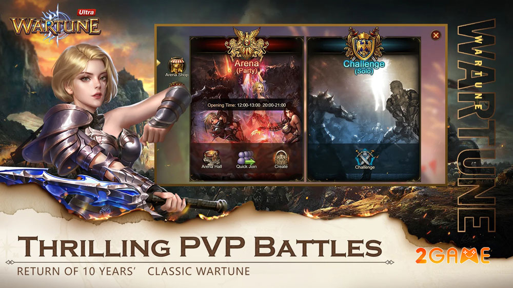 Những trận PvP hấp dẫn trong game Wartune Ultra