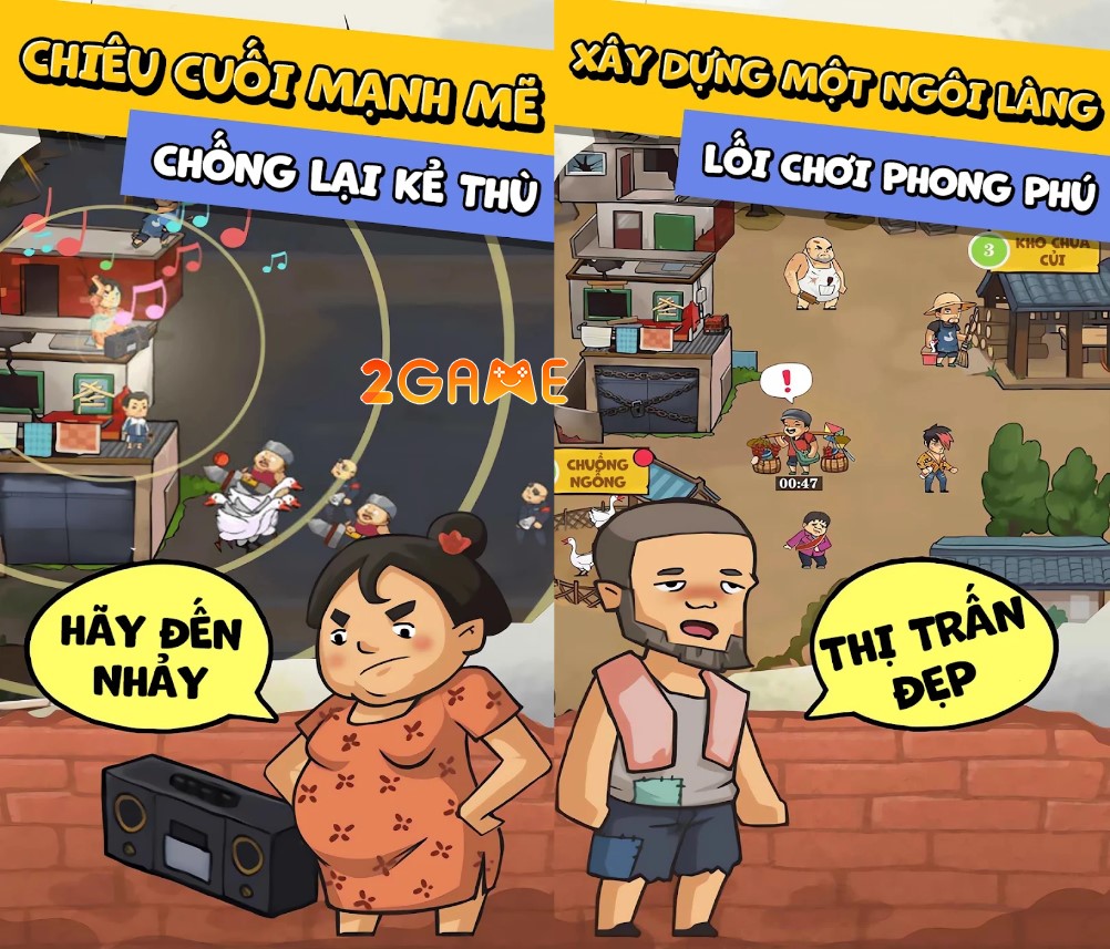 Xây dựng lại thị trấn và nâng cấp các cư dân trong game Giải Tỏa Dừng Tay