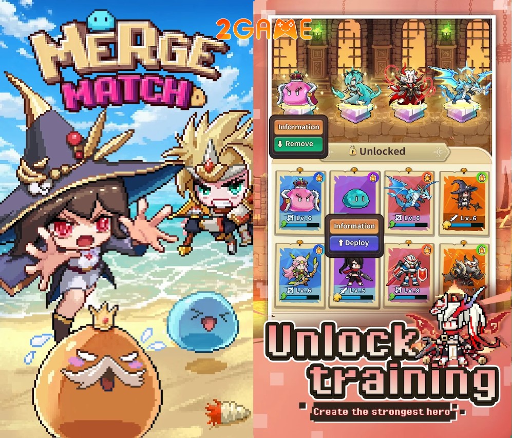 Thu phục và chiêu mộ đủ loại quái vật trong game Merge Match