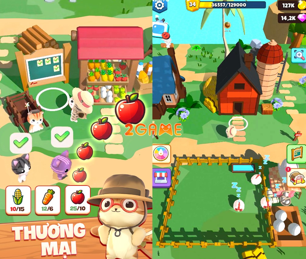 Tương tác cùng các người chơi khác trong game nông trại Meowaii Farm