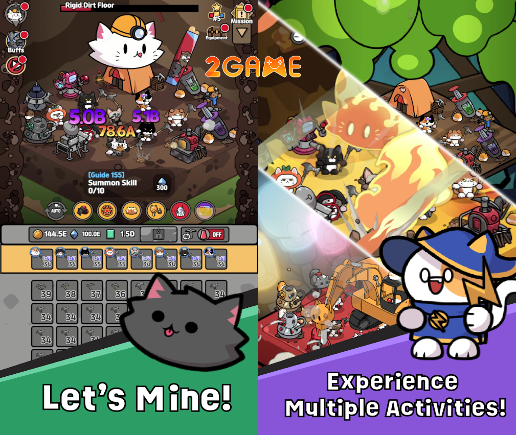 Lối chơi đơn giản giải trí trong game Cat Mine: Galaxy Adventure