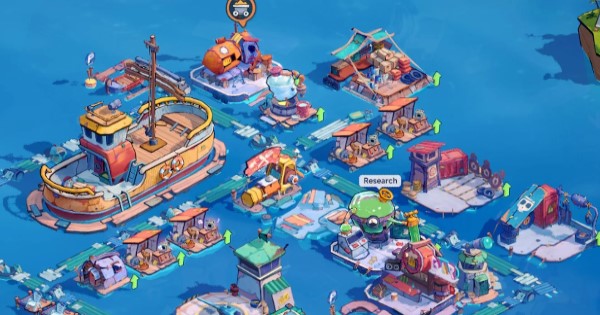 Xây dựng thành phố trên biển trong game Age of Raft