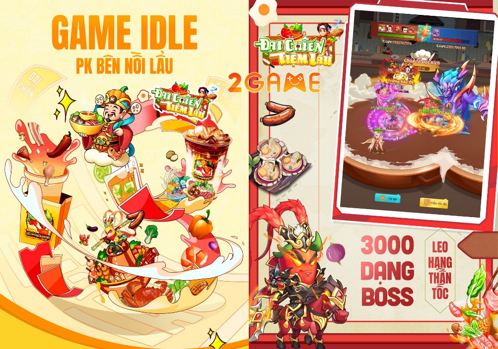 Các nhân vật quen thuộc hóa thân thành... thực phẩm trong game mobile mới Đại Chiến Tiệm Lẩu sắp ra mắt tại Việt Nam