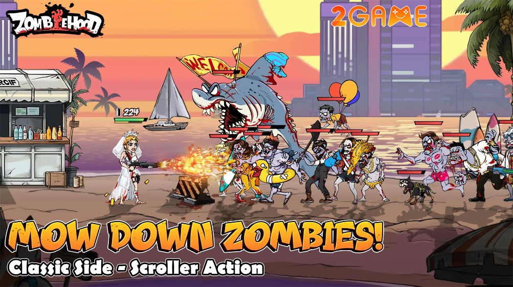Chiến đấu với đủ loại zombie trong game hành động Zombiehood