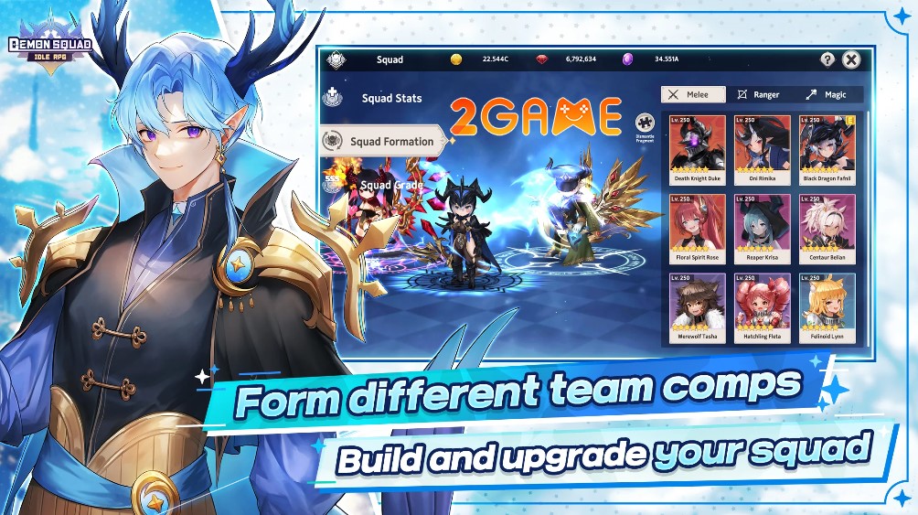 Xây dựng đội hình mạnh mẽ nhất trong game nhập vai nhàn rỗi Demon Squad: Idle RPG