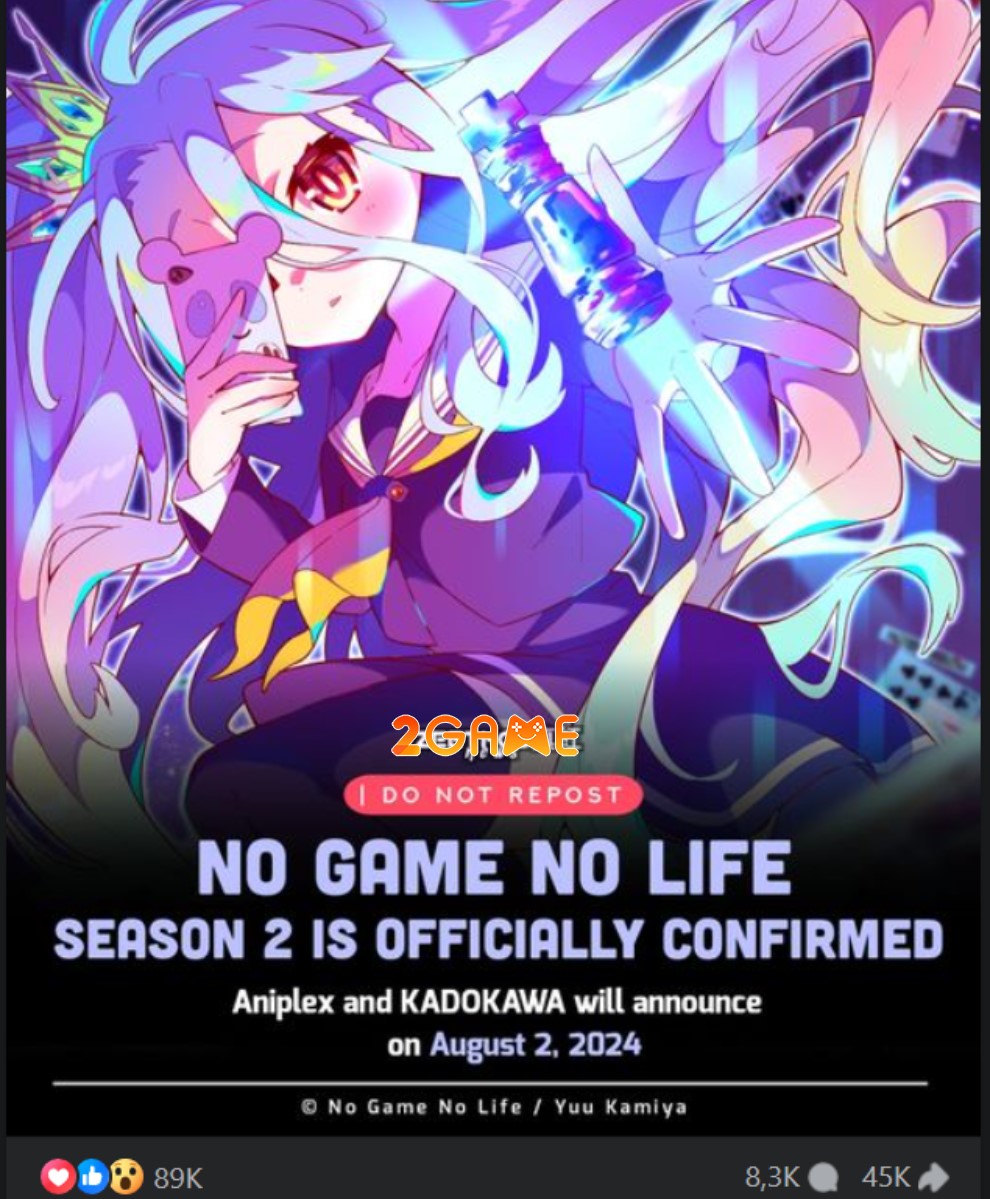 Tin tức về anime No Game No Life SS2 đang có lượng tương tác khủng