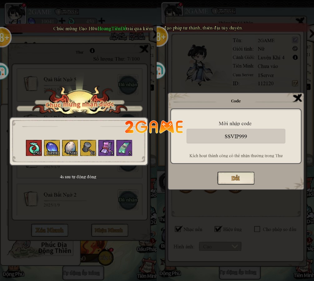 game Idle RPG tu tiên mở rương mobile Yêu Thú Vấn Đạo MGOL