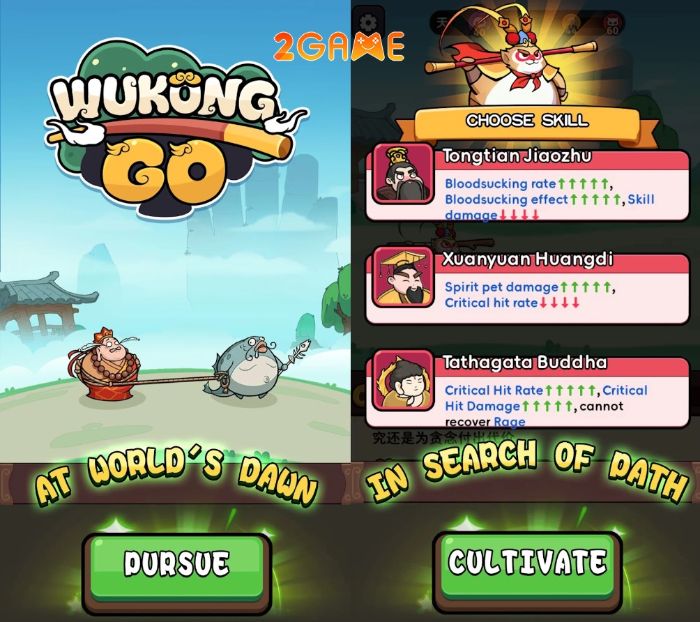 game phiêu lưu roguelike Wukong Go Idle RPG