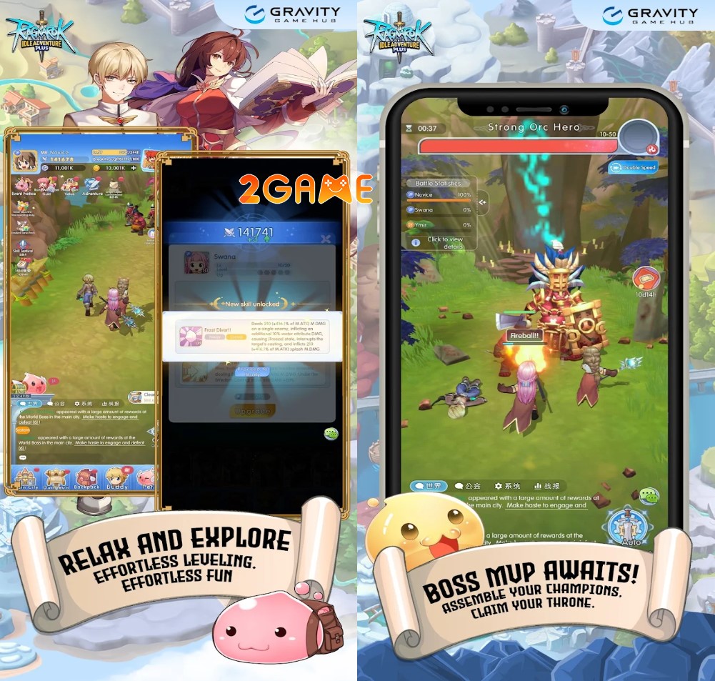 game mobile Ragnarok Idle Adventure Plus nhập vai nhàn rỗi, phiêu lưu AFK