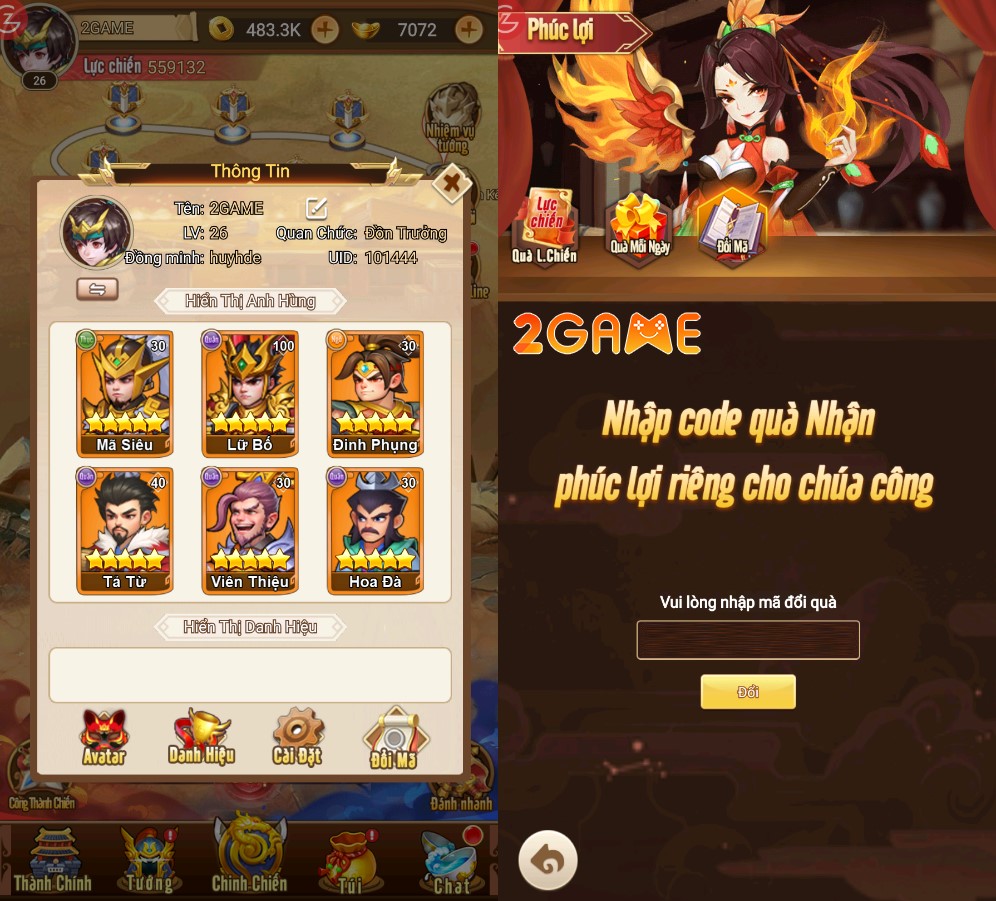 game nhập vai nhàn rỗi Tam Quốc Tam Anh 3Q Gzone