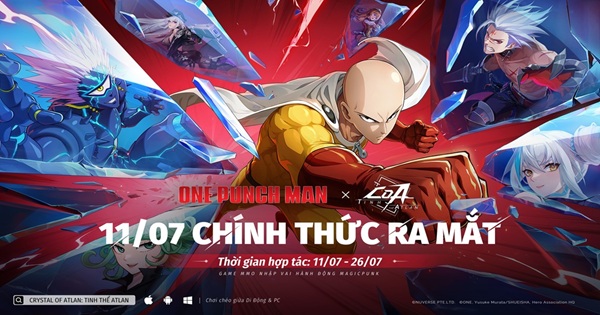 Crystal of Atlan: Tinh Thể Atlan chính thức ra mắt 11/07! Cú bắt tay cùng One-Punch Man hứa hẹn bùng nổ mùa hè