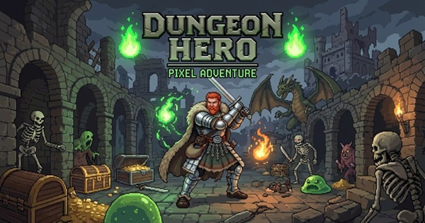 Dungeon Hero: Pixel Adventure – Đồ họa pixel retro sống động như những bức tranh cổ tích