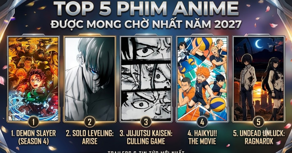 Top 5 phim anime đáng mong chờ nhất năm 2027: Demon Slayer, One Piece và Solo Leveling góp mặt