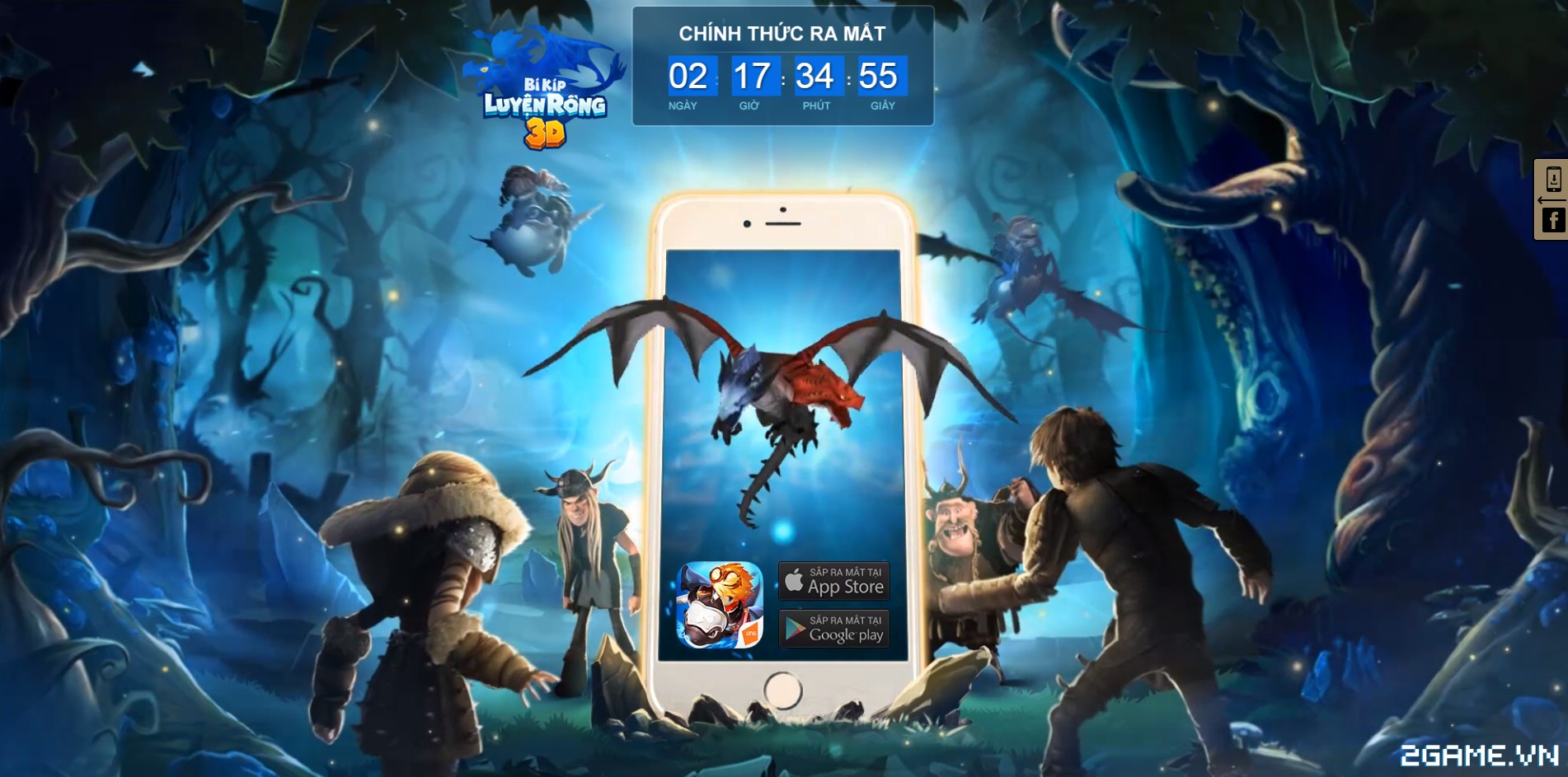 Xuất hiện trang teaser countdown của game Bí Kíp Luyện Rồng 3D vào chiều nay