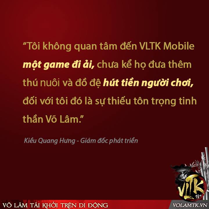 Giám đốc sản phẩm game Võ Lâm Tái Khởi thừa nhận là muốn sao chép giống VLTK trên PC