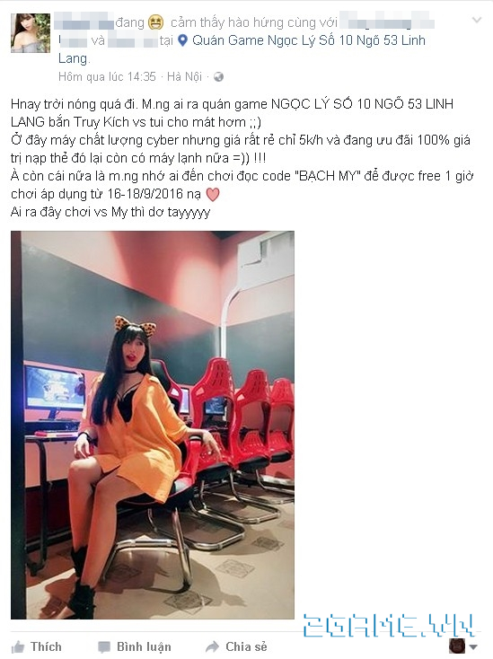 Hotgirl ăn mặc hở hang mời gọi game thủ tới…quán net chiến game cùng!