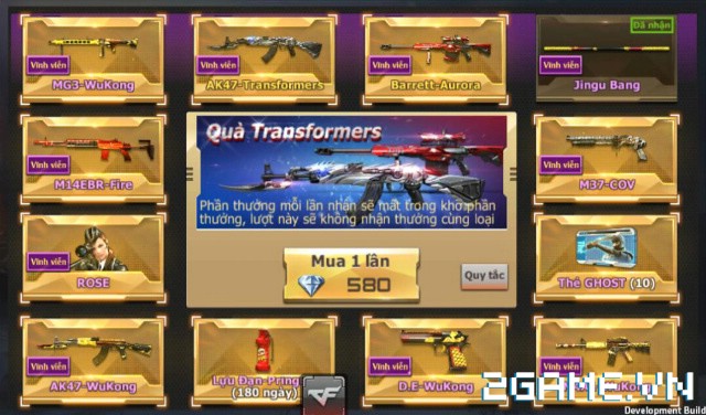 Crossfire Legends – Vòng quay AK47-Transfomers bao gồm những gì?