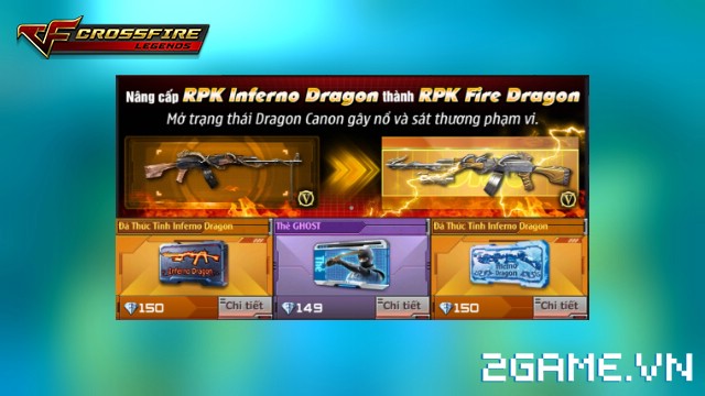 Crossfire Legends – Mở bán bộ 3 vật phẩm: Đá thức tỉnh RPK-Inferno Dragon, Thompson-Inferno Dragon & thẻ Ghost