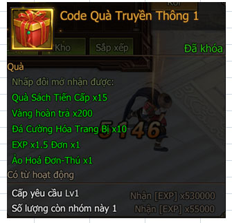 Tặng 999 giftcode webgame Thái Cực Kiếm