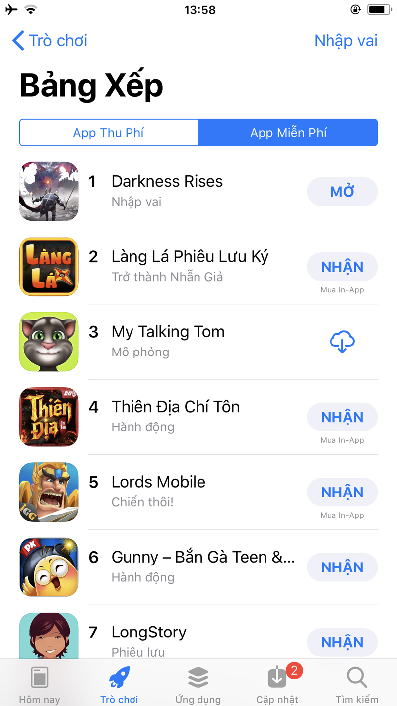 Darkness Rises chiếm ngôi đầu bảng xếp hạng AppStore sau một ngày ra mắt