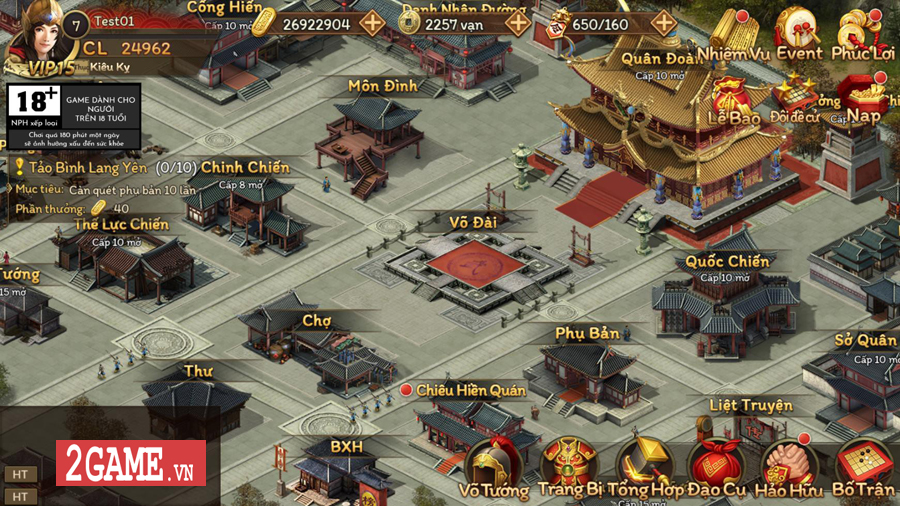 Game mobile chiến thuật dụng binh Cửu Châu Tam Quốc Chí về Việt Nam
