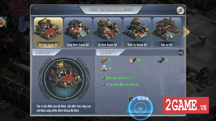 Game thủ Tam Quốc Vương Giả đắm chìm trong chuỗi nhiệm vụ xây thành, điều binh 3 Game thủ Tam Quốc Vương Giả đắm chìm trong chuỗi nhiệm vụ xây thành, điều binh 3