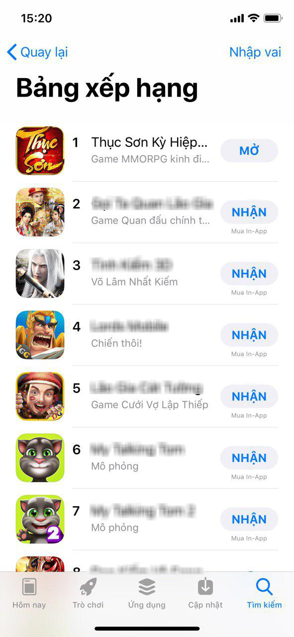 Thục Sơn Kỳ Hiệp Mobile vẫn chiếm vị trí cao trên bảng xếp hạng App Store và CH Play sau nửa tháng ra mắt 1 Thục Sơn Kỳ Hiệp Mobile vẫn chiếm vị trí cao trên bảng xếp hạng App Store và CH Play sau nửa tháng ra mắt 1