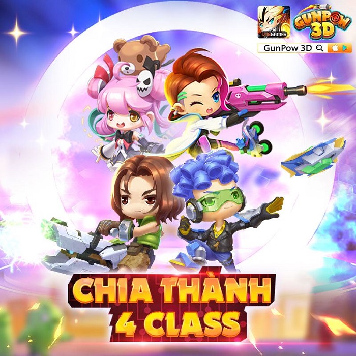 Tìm hiểu 4 class nhân vật sẽ xuất hiện trong game tọa độ GunPow 3D Mobile