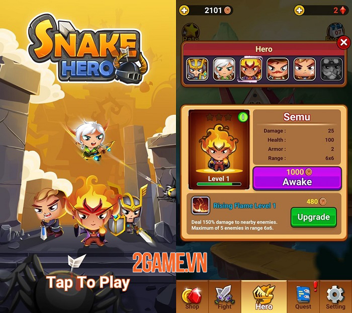 Snake Hero: Xenzia – Game nhập vai phong cách rắn ăn mồi độc đáo
