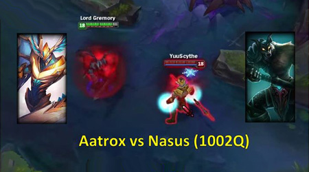 LMHT: Aatrox 3 trang bị hút máu vs Nasus full đồ 1002Q