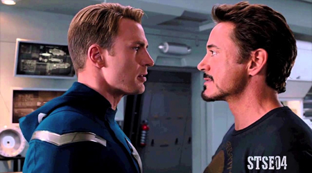 Bất ngờ khi Captain America cùng Iron Man xuất hiện quá thân mật