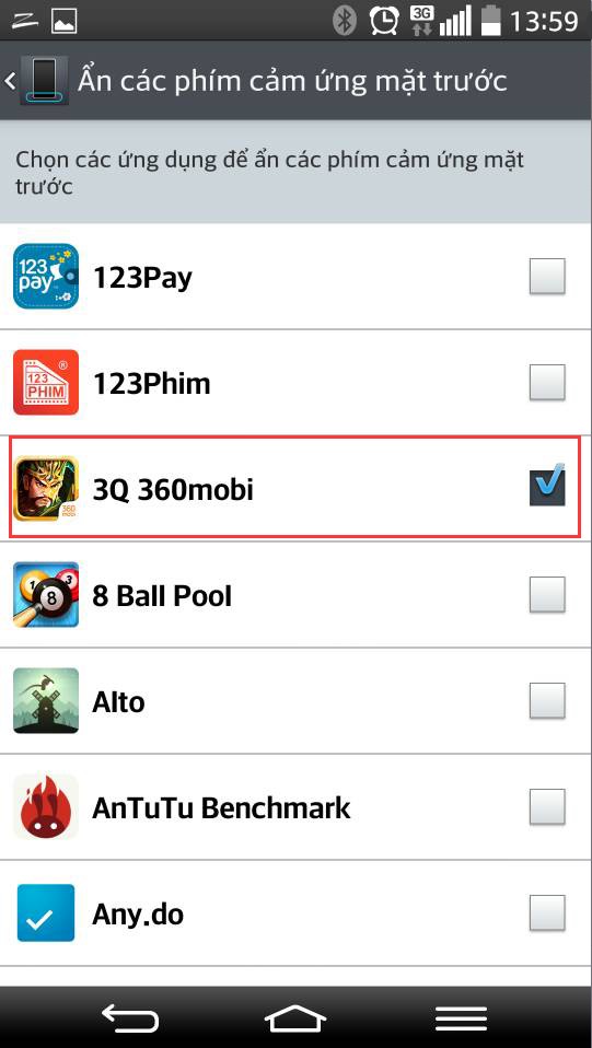 3Q 360Mobi – Hướng dẫn ẩn nút cảm ứng trước Nexus, LG