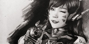 Overwatch – Nhân vật D.VA cực đẹp dưới nét chì của một game thủ nữ