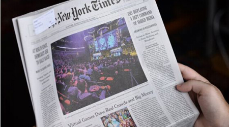 DOTA 2 lên trang bìa New York Times