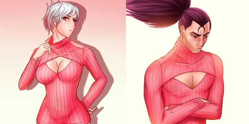 Trào lưu áo len hở ngực gây sốt thế giới Liên Minh Huyền Thoại