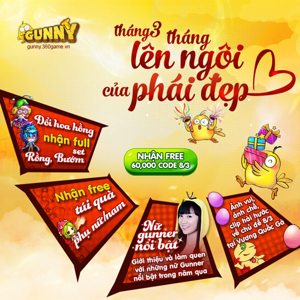 XemGame tặng 300 giftcode game Gunny dịp 8/3